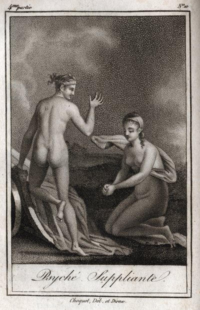 Psyche tiggeri. Stik fra 1819 i "Breve til Emilie om mytologi" af Charles Albert Demoustier (1760-1801). Privat samling. af Anonymous Anonymous