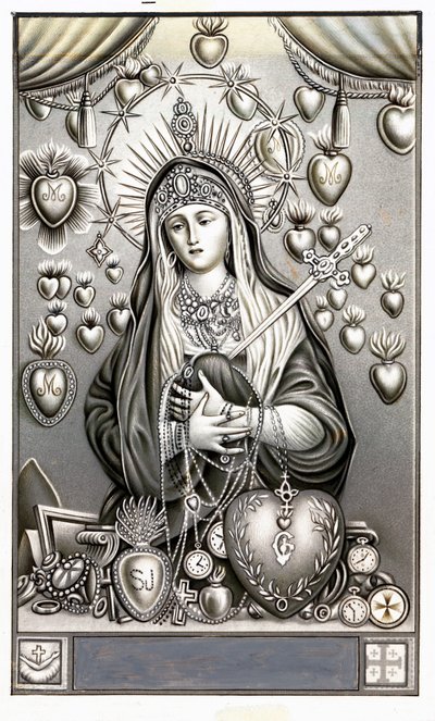 Repræsentation af smertens jomfru, mater dolorosa fromt billede. Debut af det 20. århundredes privatsamling af Anonymous Anonymous