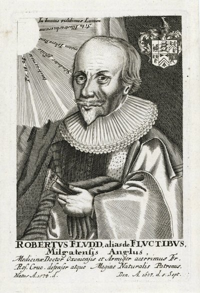 Robert Fludd (1574-1637) (Robertus de Fluctibus), Anonym. Radering, størrelse: 15,5x10,2 af Anonymous Anonymous