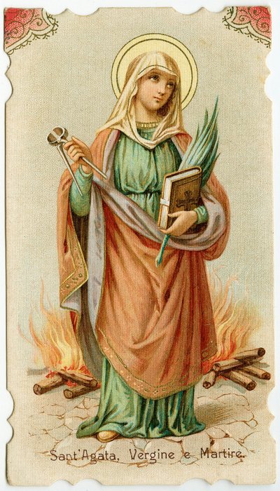 Sankt Agatha af Sicilien (gravering af Anonymous Anonymous