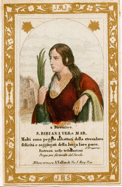 Saint Bibiana (gravering af Anonymous Anonymous