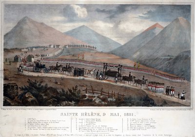 Saint Helena, 9. maj 1821 - Anonym - 1839 - Farvelitografi - 59,9x84 - Privat samling af Anonymous Anonymous