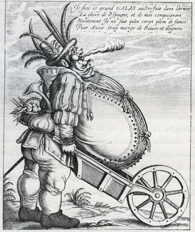 Satire mod Matthias Gallas (1584-1647) general fra den kejserlige hær under Trediveårskrigen, efter hans pensionering i 1636. Indgravering af det 17. århundrede. Privat samling. af Anonymous Anonymous