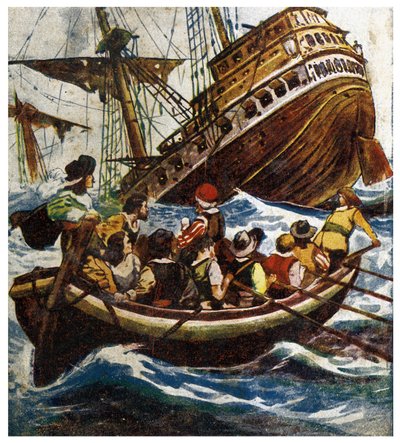 Sinking of the Petrel Illustration fra "" Adventures of Morgan the Pirate"" 1908 af Anonymous Anonymous