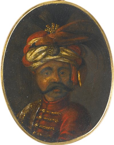 Soliman II - Suleiman II (1642-1691), Sultan fra Det Osmanniske Rige - Anonym - Anden halvdel af det 17. århundrede. - Gouache på træ - 12x8,4 - Privat samling af Anonymous Anonymous