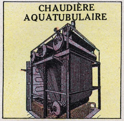 Dampgeneratorer: akvatubulær kedel. Anonym illustration fra 1925. Privat samling. af Anonymous Anonymous