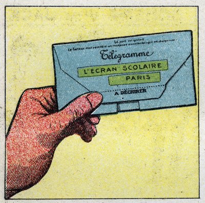 Telegraf: Telegram. Anonym illustration af 1925. Privat samling. af Anonymous Anonymous