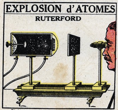 Atomet og videnskaben: Eksplosion af atomer af Ernest Rutherford (1871-1937). Anonym illustration fra 1925. Privat samling. af Anonymous Anonymous