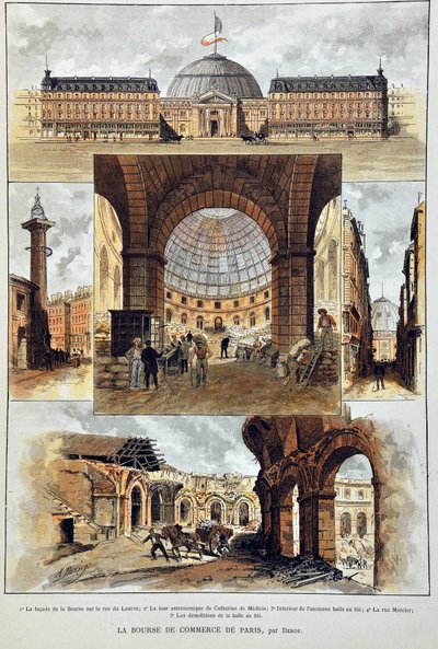 Paris Stock Exchange af Deroy, gravering af 1887 i "" Paris-Illustrous Newspaper Weekly"". af Anonymous Anonymous