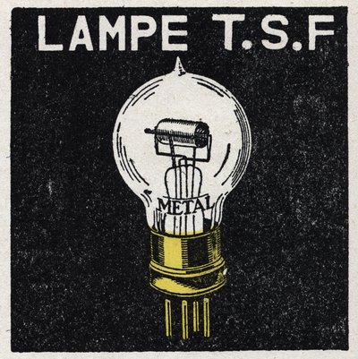 T.S.F.: T.S.F. lampe Anonym illustration af 1925. Privat samling. af Anonymous Anonymous