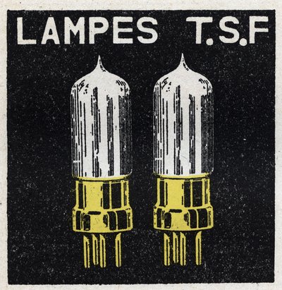 T.S.F.: lamper T.S.F. Anonym illustration af 1925. Privat samling. af Anonymous Anonymous