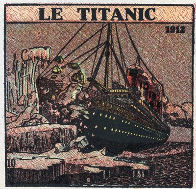T.S.F.: Titanics forlis i 1912. Nødbeskeder blev sendt fra skibets T.S.F. post efter at have tilsluttet sig et isbjerg. Anonym illustration fra 1925. Privat samling. af Anonymous Anonymous
