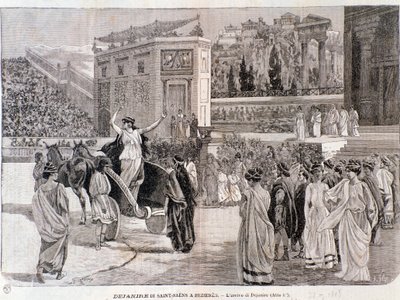 Ankomsten af Deianira, fra skuespillet Dejanira af Camille Saint-Saens, opført i arenaen i Beziers i 1898 af Anonymous Anonymous