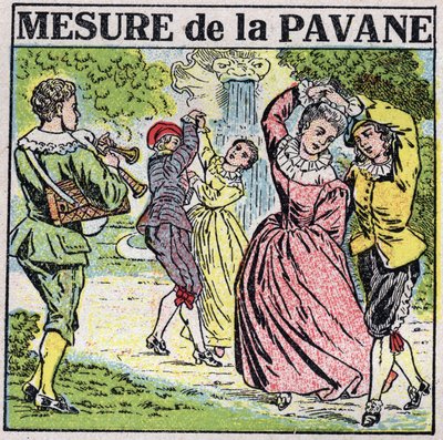 Kunsten at lyde: måling af pavane (dans). Anonym illustration fra 1925. Privat samling. af Anonymous Anonymous