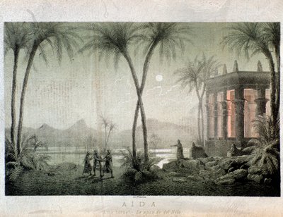 Nilens bredder. Illustration til akt III af Aida, opera af Giuseppe Verdi af Anonymous Anonymous