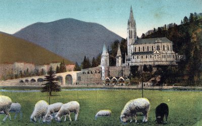 Basilikaen i Lourdes - Hautes Pyrenees (65) omkring 1900. af Anonymous Anonymous