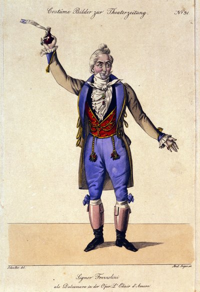 Bassen Giuseppe Frezzolini (1789-1861) fortolker Doctor Dulcamara i operaen "L