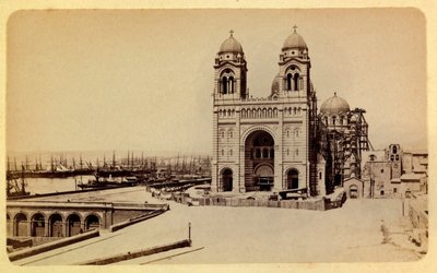 Byen Marseille og dens omgivelser omkring 1885 -1890: katedralen under opførelse, privat samling af Anonymous Anonymous