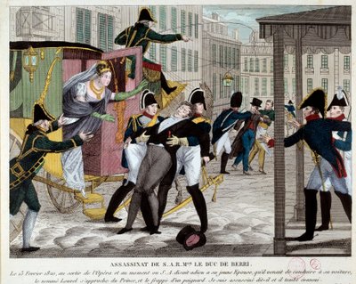 Død Charles Ferdinand de Bourbon, hertug af Berry (1778-1820) 13/02/1820 ved udgangen af Royal Academy of Music Kong Louis XVIII