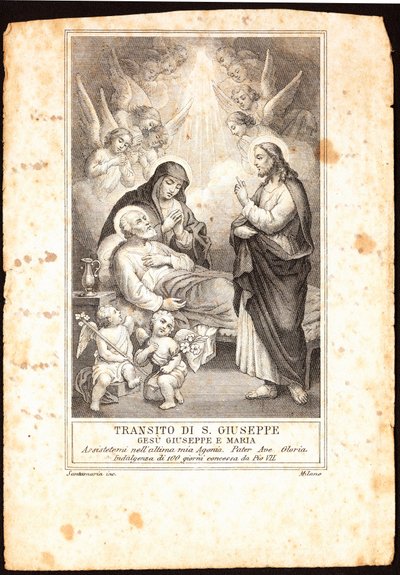 Billede af Saint Joseph Pious død. 1800-tallets privatsamling af Anonymous Anonymous