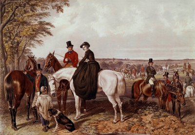 Rævejagten, mødet Cavalieren klatrer ind i Amazonas. Anonym 1800-tals litografi. Privat samling af Anonymous Anonymous