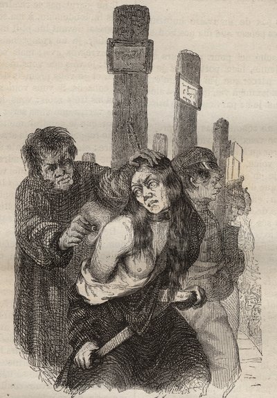 Mærket ved fængslet i Rochefort i det 19. århundrede. Indgravering i "Fangernes historie fra deres skabelse til i dag"" (1877) af Pierre Zaccone (1817-1895) (Colonia Penale - Straffekoloni). Privat samling. af Anonymous Anonymous