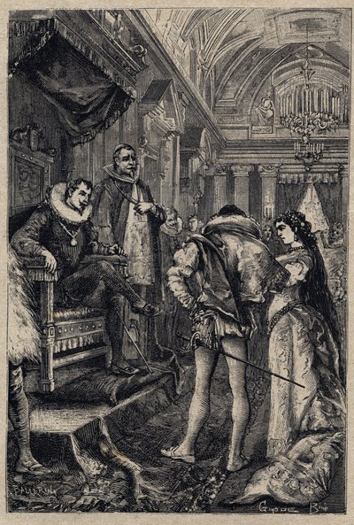 Giulia Farneses ægteskab med Orsino Orsini i Rodrigo Borgias hus 1489 - gravering fra 