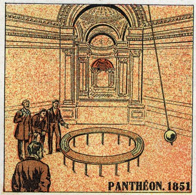 Pendulet: oplevelse af Leon Foucault (1819-1868) ved Pantheon i 1851 og demonstration af Jordens rotation. Anonym illustration fra 1925. Privat samling. af Anonymous Anonymous