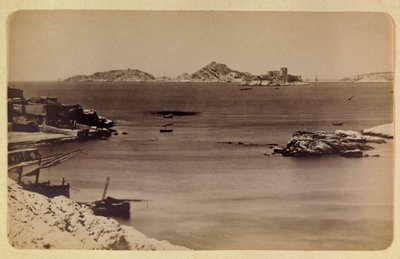 Byen Marseille og dens omgivelser omkring 1885 -1890: Slottet If og øerne, Privat samling af Anonymous Anonymous