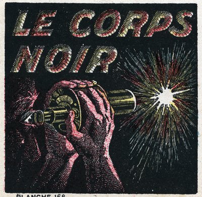 Termisk stråling: den sorte krop, krop, der absorberer al energien fra den stråling, den modtager. Anonym illustration fra 1925. Privat samling. af Anonymous Anonymous
