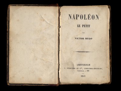 Titelblad til "" Napoleon den Lille", politisk pjece af Victor Hugo om Louis-Napoleon Bonaparte (Napoleon III). 1855. af Anonymous Anonymous