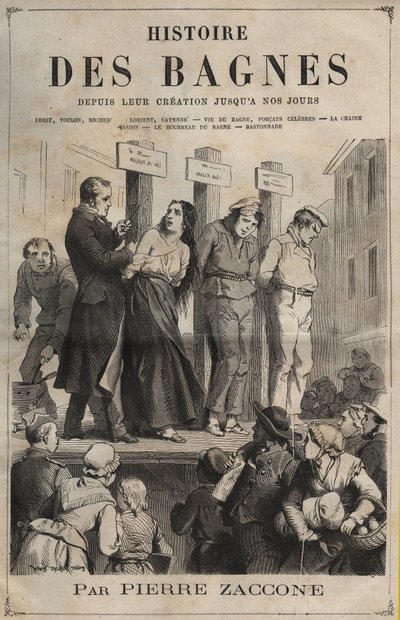 Titelblad til bogen "Historie om fanger fra deres skabelse til i dag" (1877) af Pierre Zaccone (1817-1895). af Anonymous Anonymous