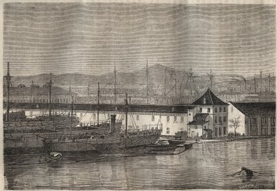 Toulons fængsel i det 19. århundrede. Indgravering i "Fangernes historie fra deres skabelse til i dag"" (1877) af Pierre Zaccone (1817-1895) (Colonia Penale - Straffekoloni) Privat samling. af Anonymous Anonymous