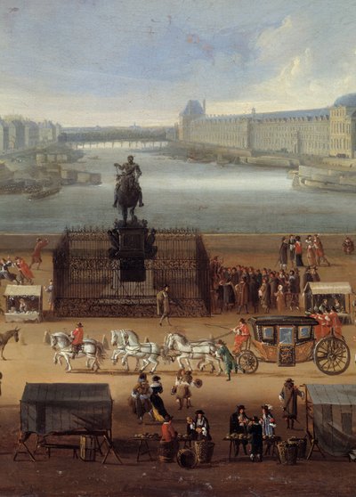 Trafik på Pont Neuf i Paris i det 17. århundrede Detalje. Anonymt maleri. Paris, Musée Carnavalet af Anonymous Anonymous