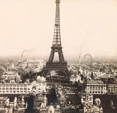 Universal Exposition of 1900 - Exposition Universelle de 1900 i Paris: Panoramaudsigt over Champs de Mars - privat samling af Anonymous Anonymous