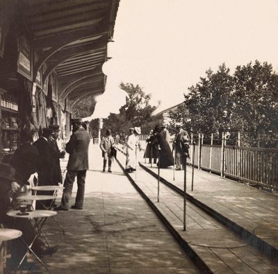 Universal Exposition of 1900 - Exposition Universelle de 1900 i Paris: Det rullende fortov - privat samling af Anonymous Anonymous