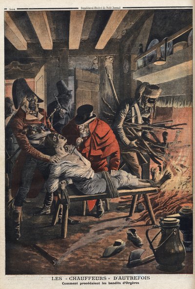 Forskellige fakta under Directoire (1795-1799): banditterne fra Orgeres (chauffører) (Ille og skurk), berømte bande af kriminelle i Beauce-regionen, de angriber en gård her, deres speciale var at "opvarme" deres ofre ved at brænde deres fødder for at bring af Anonymous Anonymous