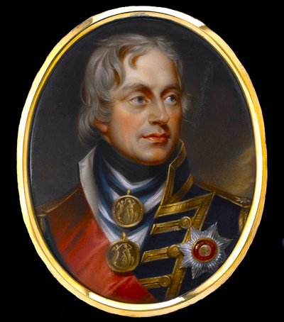 Viceadmiral Horatio Nelson (Admiral Nelson) (1758-1805) - Anonym Gouache på porcelæn af Anonymous Anonymous