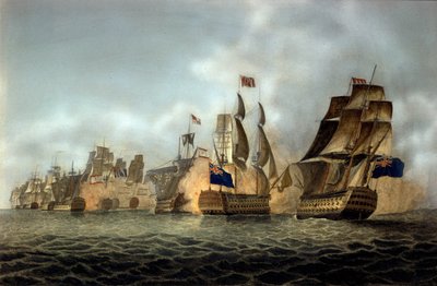 Udsigt over slaget ved Cape Saint-Vincent den 14/02/1797 Indgravering af 1798 af Anonymous Anonymous