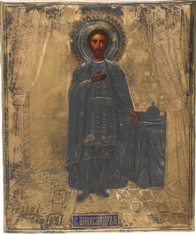 Sankt Storprins Alexander Nevsky, 1800-tallet af Anonymous Russian icon painter