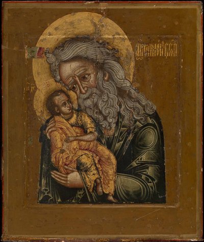 Gud-modtageren Simeon, 1800 af Anonymous Russian icon painter