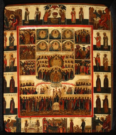 Hexameron, begyndelsen af det 19. århundrede. af Anonymous Russian icon painter