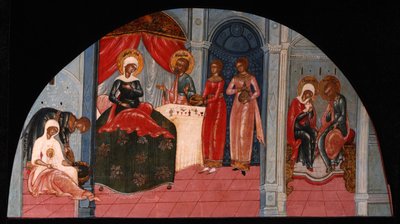 Jomfruens fødsel, stuepige i det 19. århundrede. af Anonymous Russian icon painter