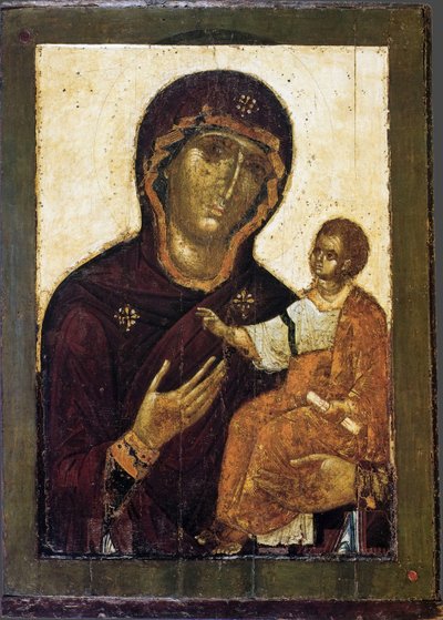 Jomfru Hodegetria, 1100-tallet af Anonymous Russian icon painter