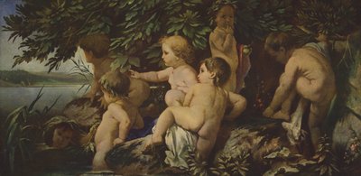 Badende børn (oliemaling) af Anselm Feuerbach