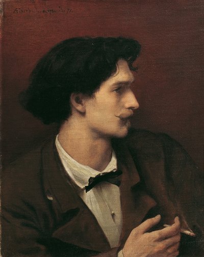 Selvportræt med en cigaret af Anselm Feuerbach