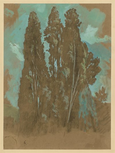 Undersøgelse af cypresser af Anselm Feuerbach