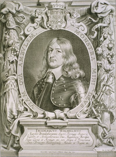 Frederik Vilhelm (1620-88), kurfyrste af Brandenburg, fra "Portraits des Hommes Illustres", graveret af Petrus de Iode, udgivet 1706 af Anselmus van Hulle