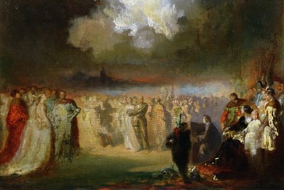 Frederic Chopin (1810-49) i koncert på Hotel Lambert, Paris, 1840 af Antar Teofil Kwiatowski