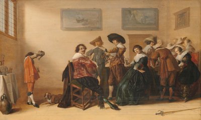 Glædelig selskab i et værelse, 1633 af Anthonie Palamedesz